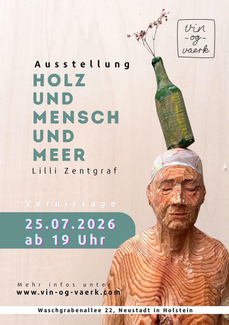 Plakat zur Vernissage von Lilli Zentgraf am 25. Juli